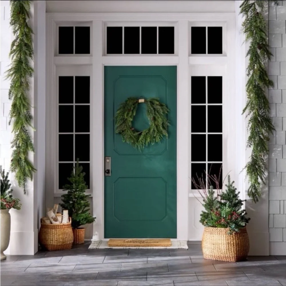 Draping Cedar Holiday Artificial Wreath-Threshold designed with Studio McGee